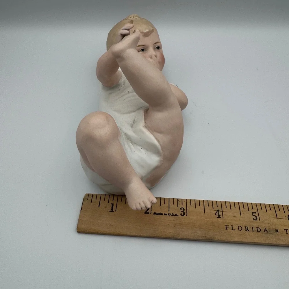 Vintage Gerbruder Heubach Porcelain Bisque Baby Dolls Set German Figurines 1900s